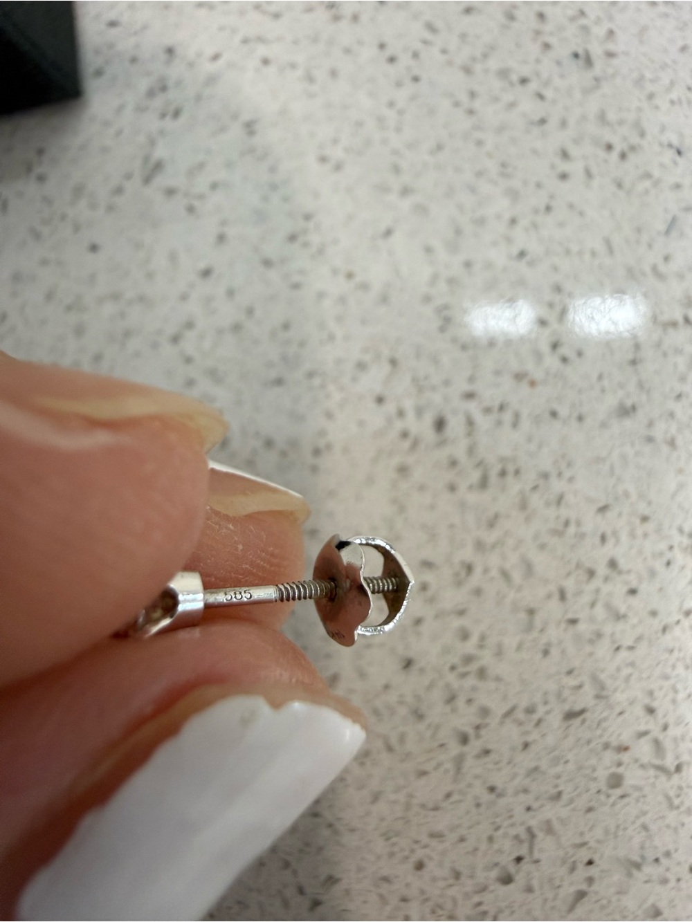 Single Petite Diamond Stud Earring in 14K - Picture 3 of 4